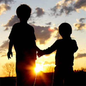 Kids sunset